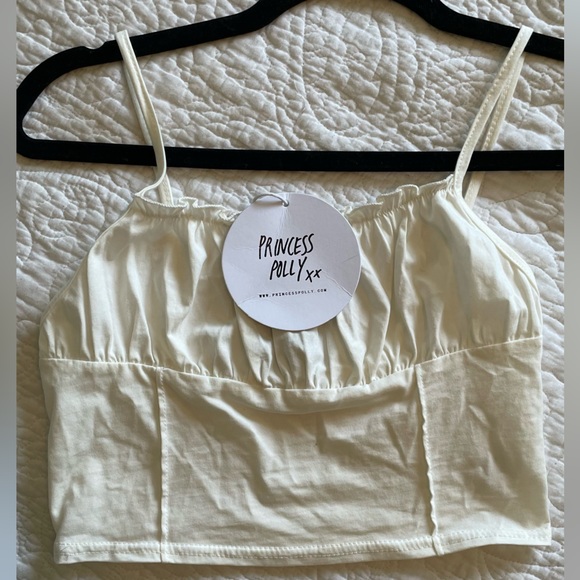 NWT Princess Polly WHITE Crop Camisole Top (Size: US 4) - Picture 2 of 5